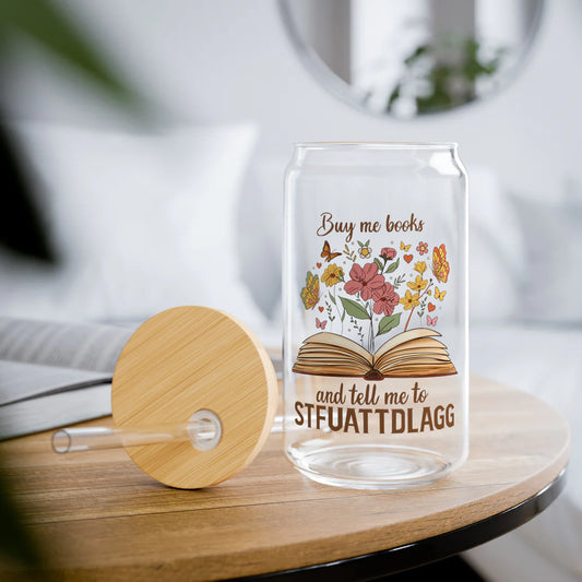 Buy Me Books And Tell Me Sipper Glass, 16oz