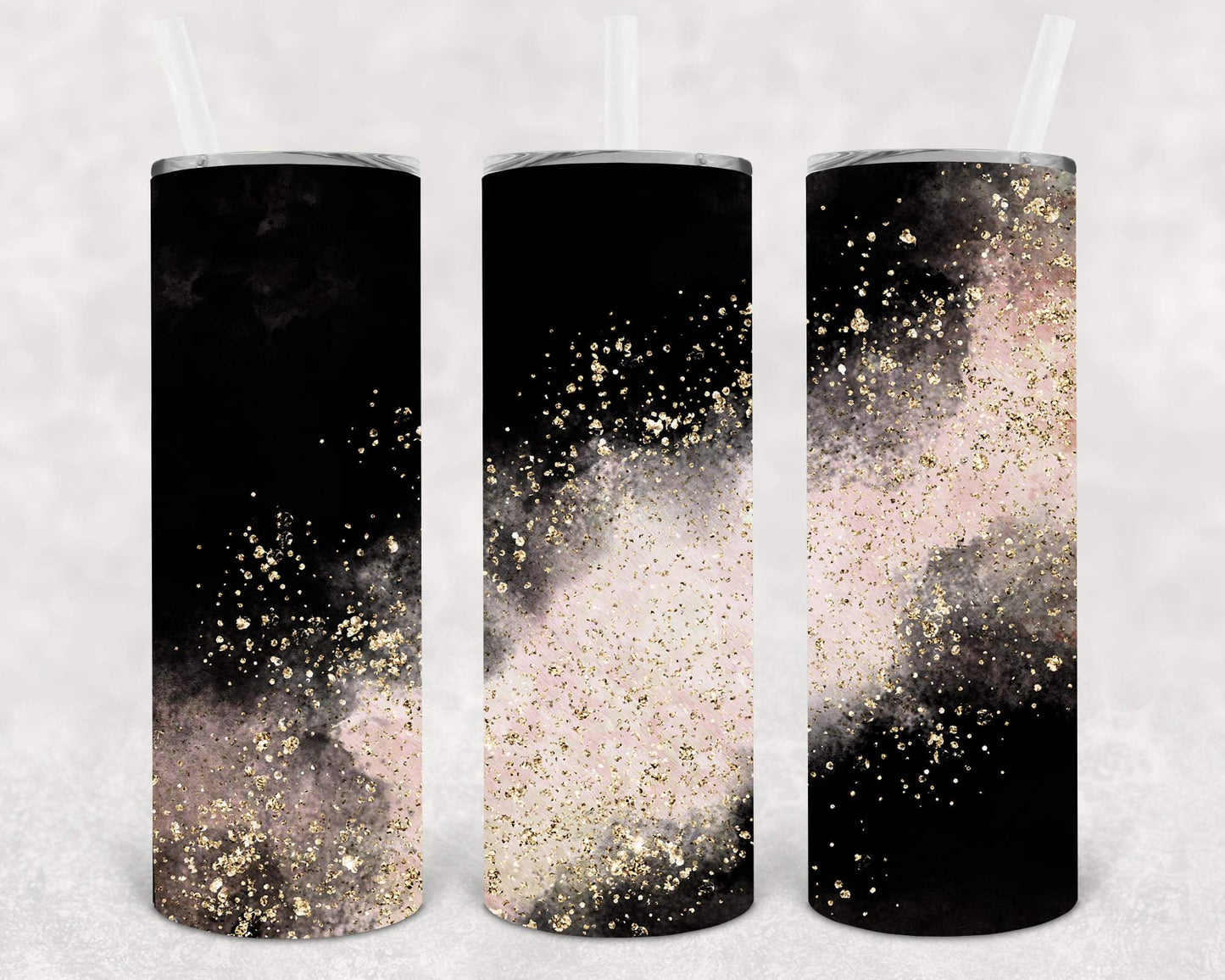 Black and Gold 20 oz Skinny Tumbler
