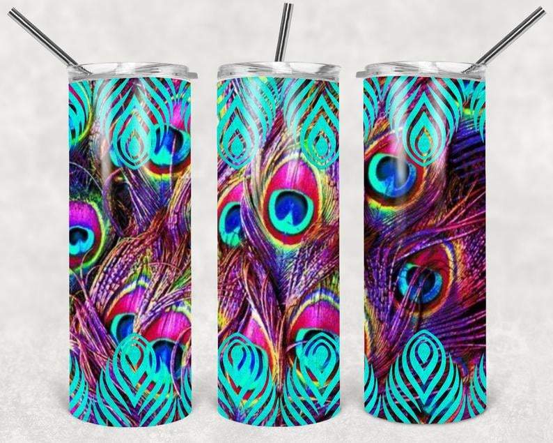 Peacock 20 oz Skinny Tumbler