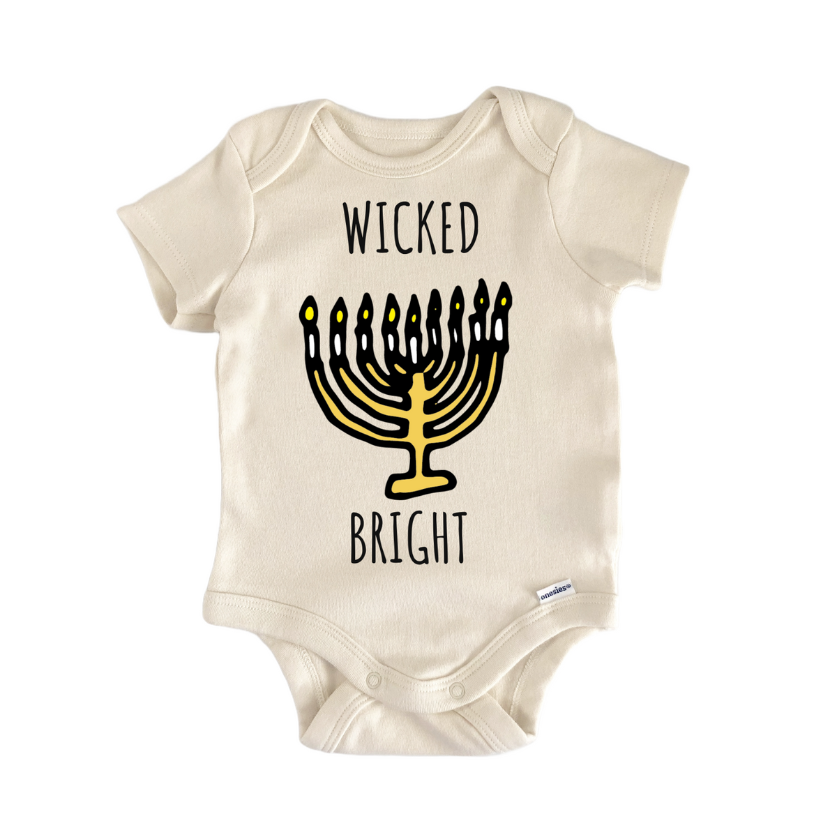 Wicked Bright Menora Jewish Hanukkah Baby Gift Baby Bodysuit