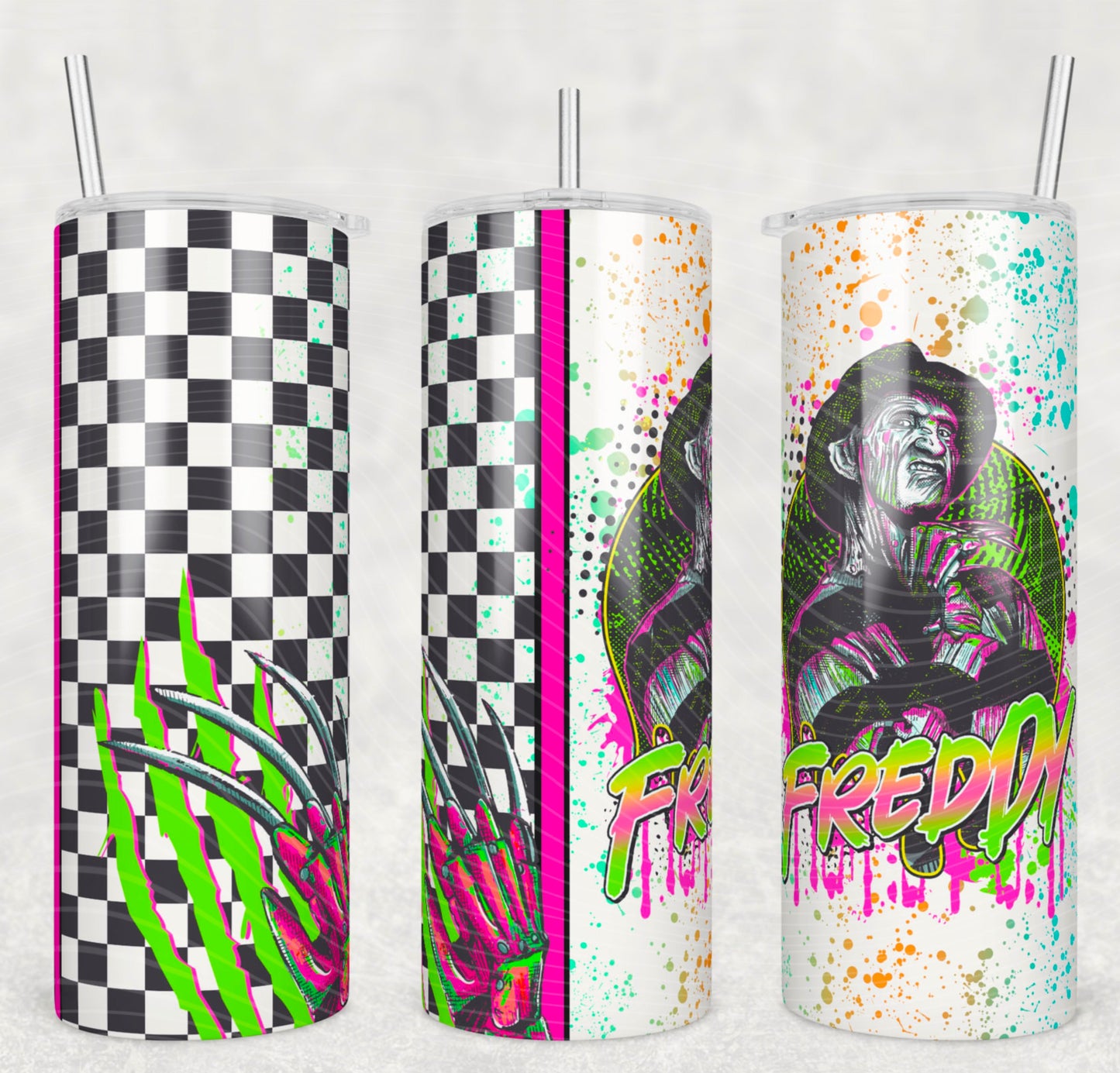 Freddy Slice and Dice 20 oz Skinny Tumbler