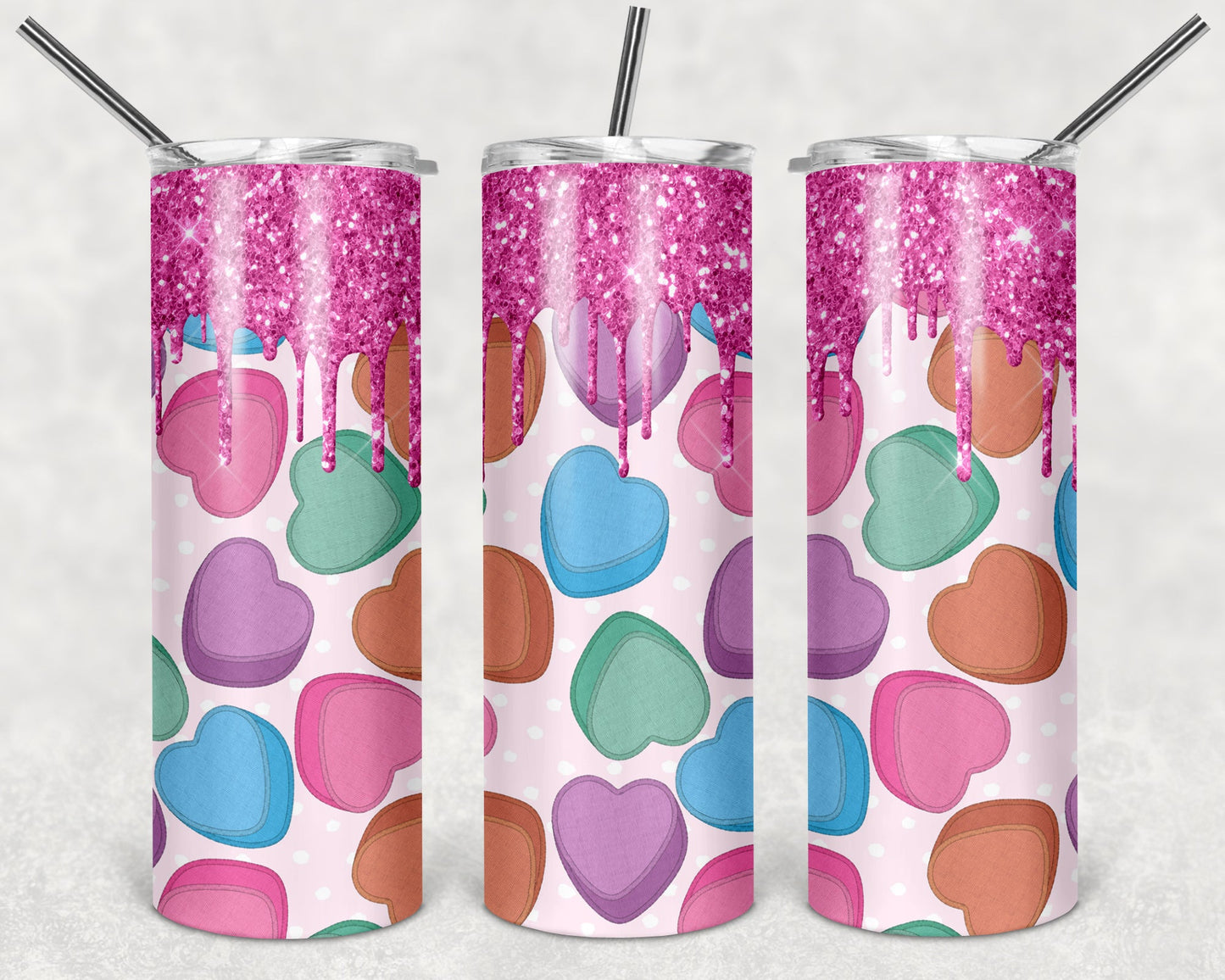 Conversation Hearts 20 oz Skinny Tumbler