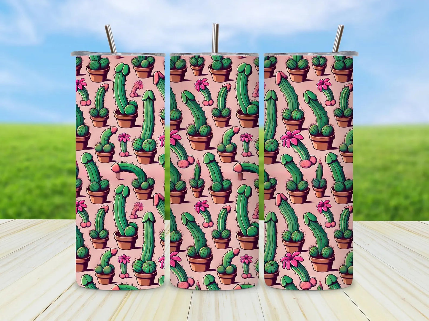 Naughty Cactus 20 oz Skinny Tumbler