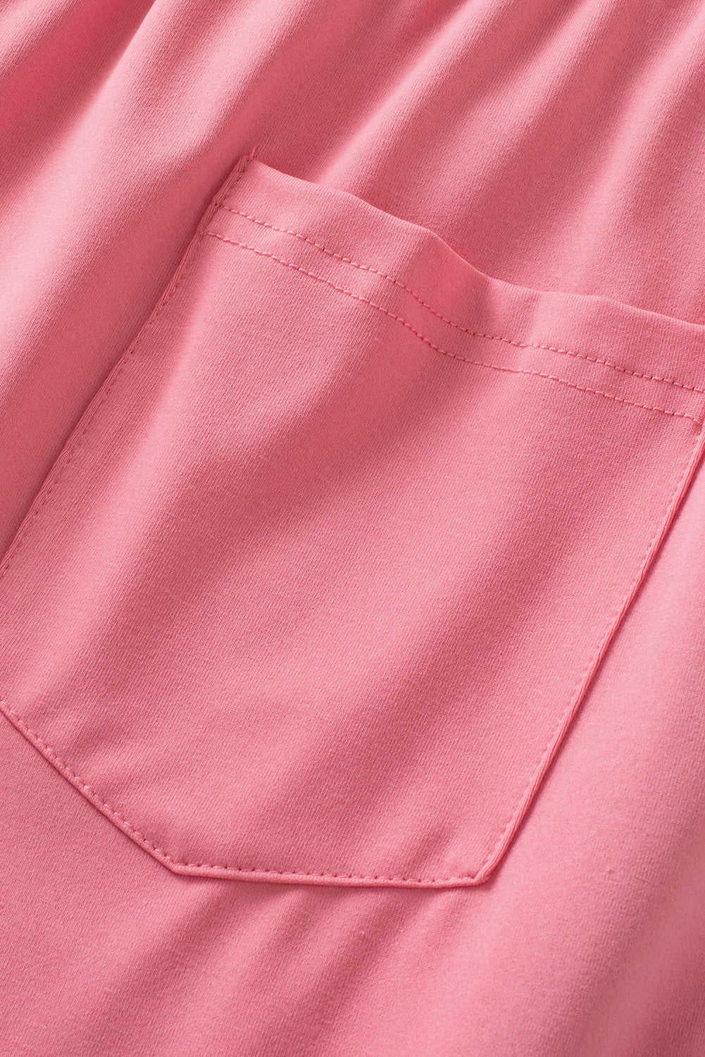 Peach Blossom Contrast Trim Cap Sleeve Tee Shorts Set