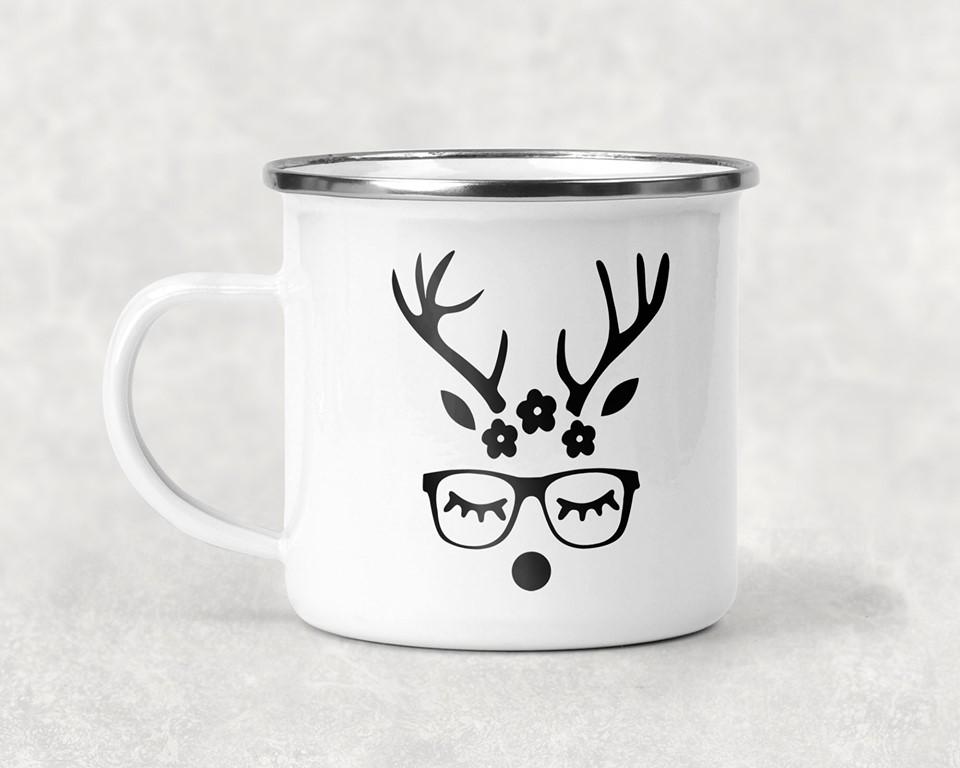 Nerd Reindeer Girl Mug