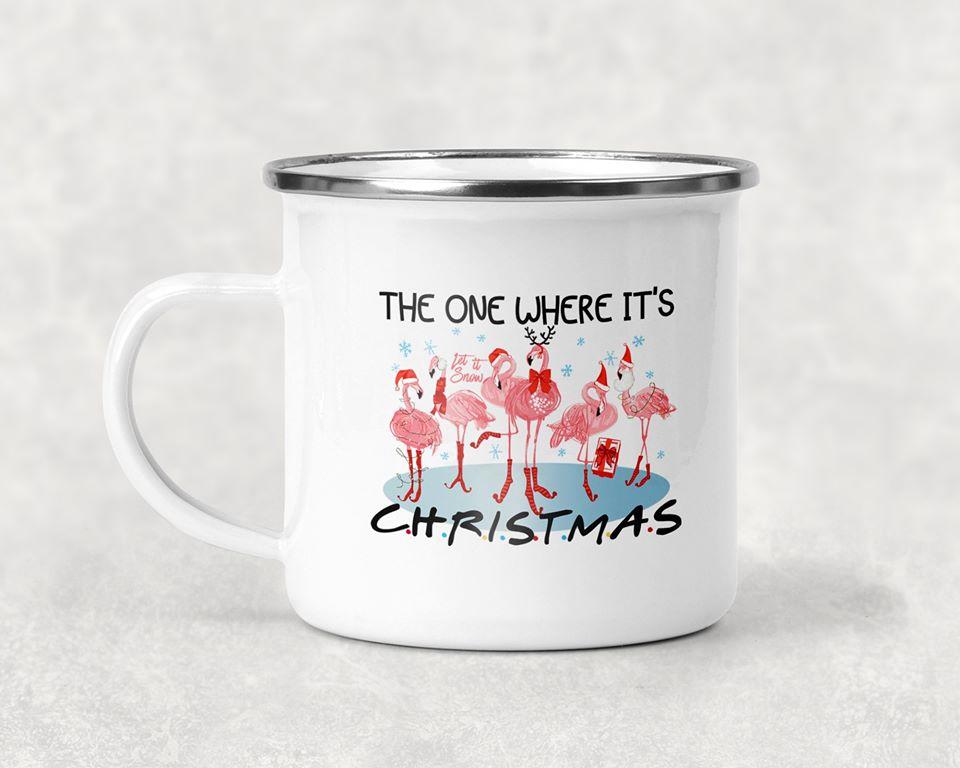 The One Where It's Christmas Friends Flamingo Mug