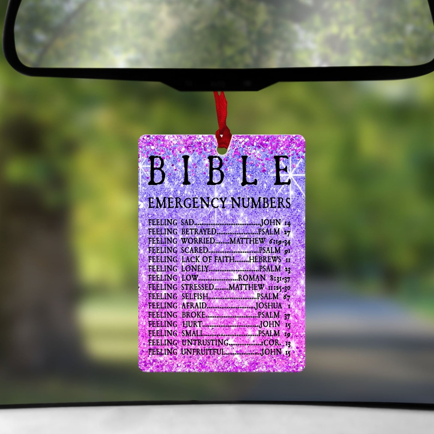 Bible Emergency Numbers Car Freshener