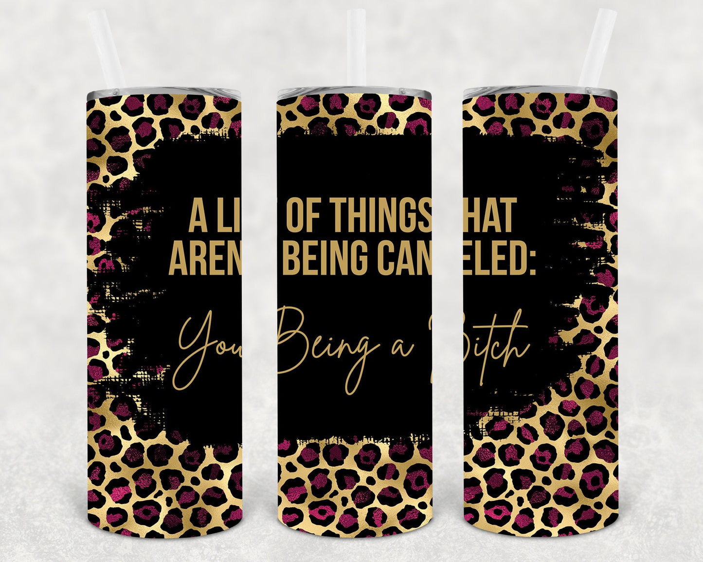 A List of Things That Aren't Being Canceled: You Being a B**** 20 oz Skinny Tumbler