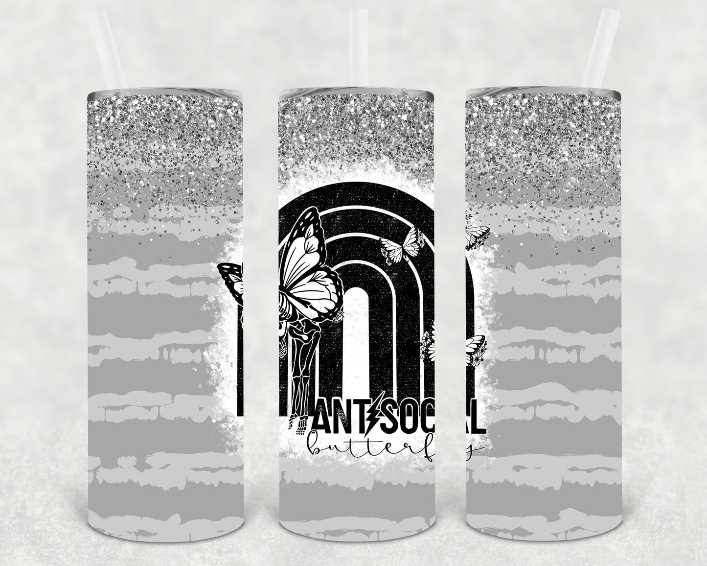 Anti Social Butterfly 20 oz Skinny Tumbler