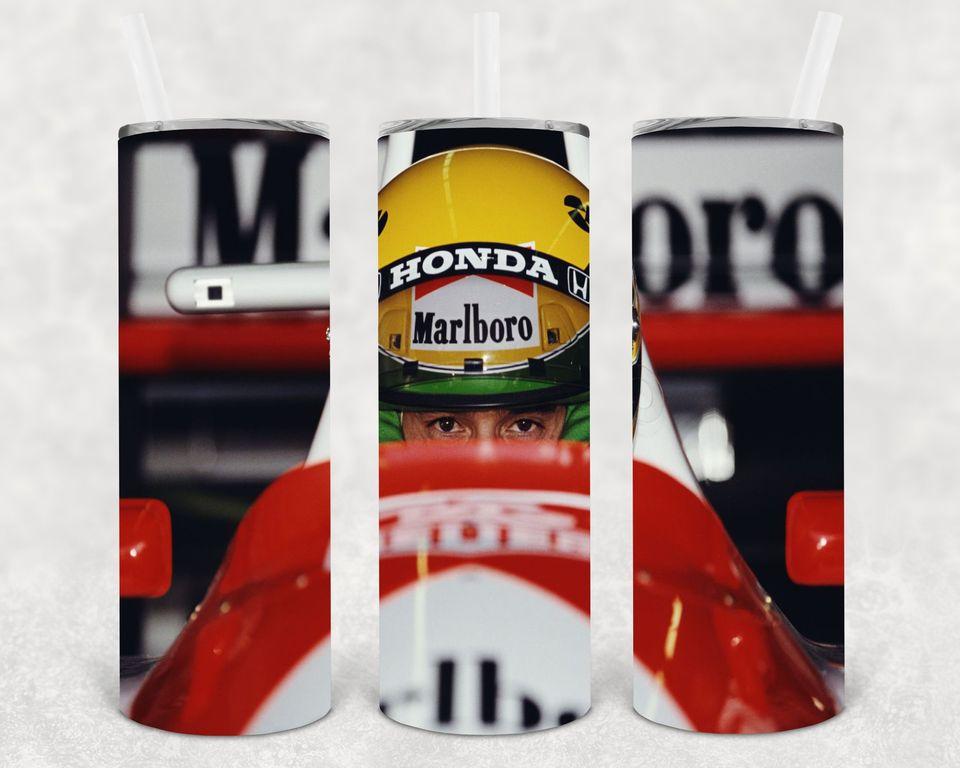 Aryton Senna 20 oz Skinny Tumbler