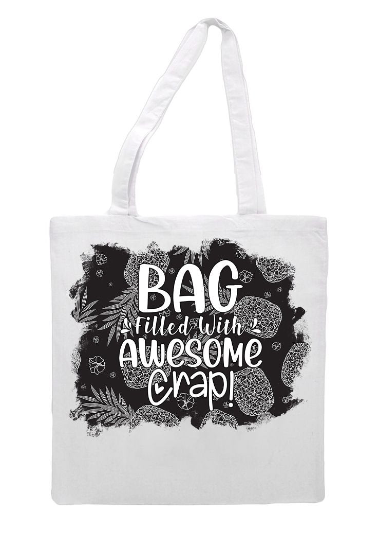 Bag Filled with Awesome Crap Grocery Tote