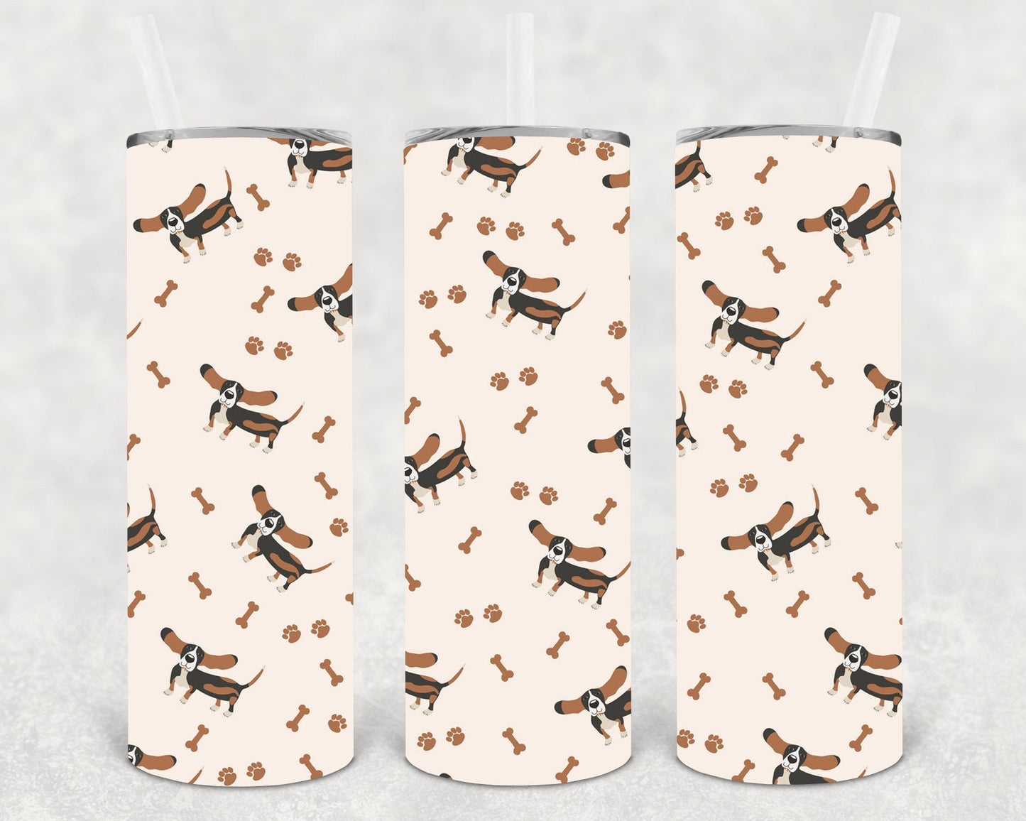 Basset Hound 20 oz Skinny Tumbler