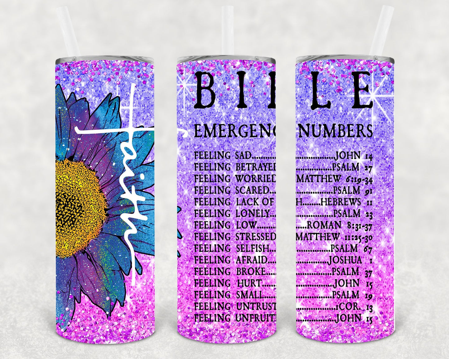 Bible Emergency Numbers 20 oz Skinny Tumbler