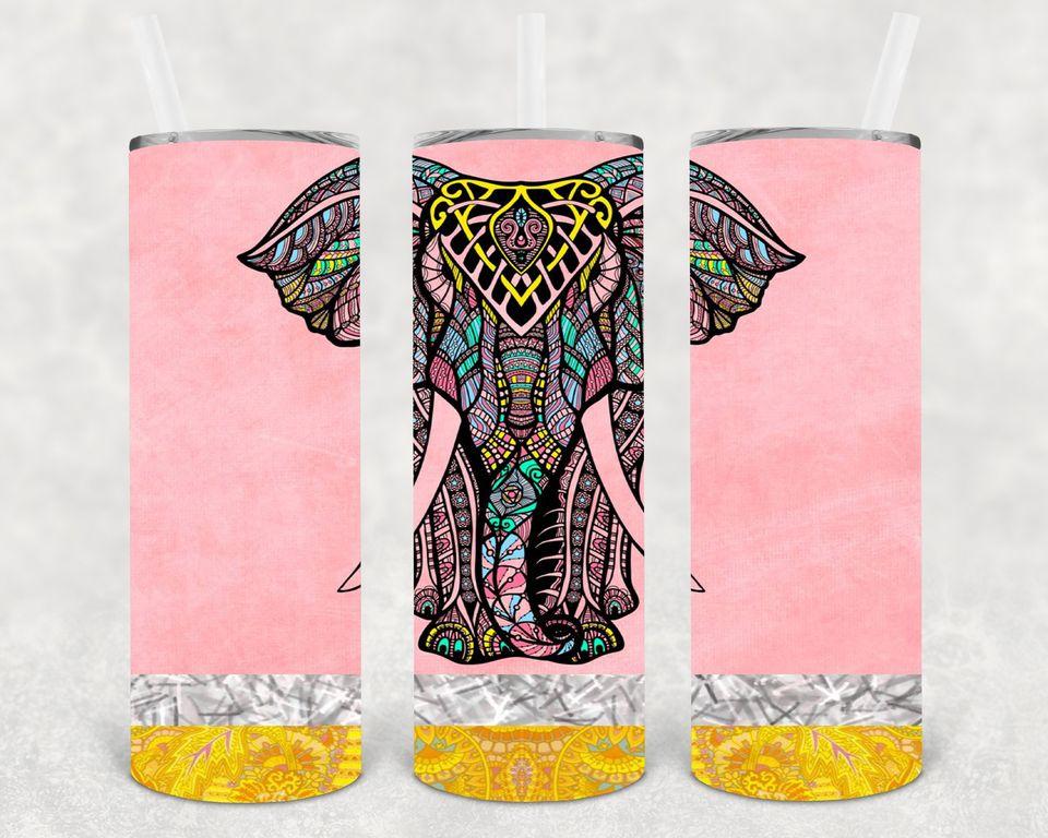 Boho Elephant 20 oz Skinny Tumbler