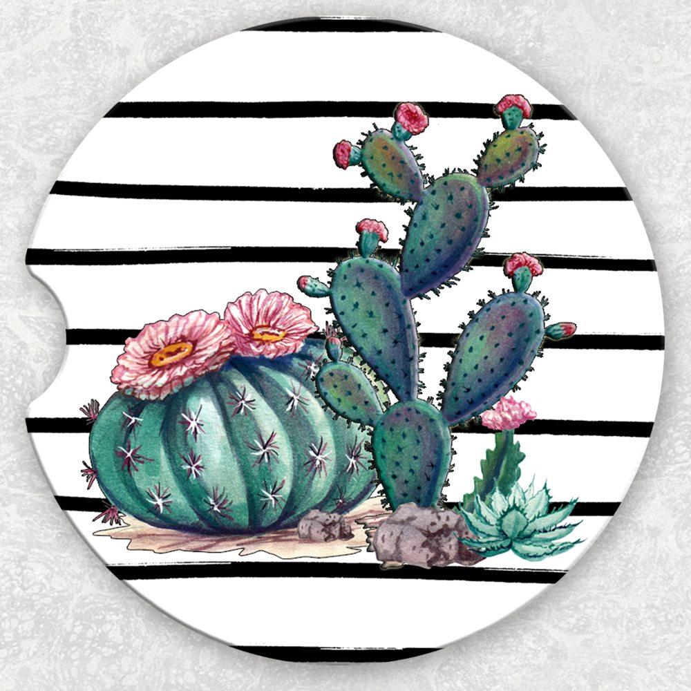 Car Coaster Set - Cactus Stripes