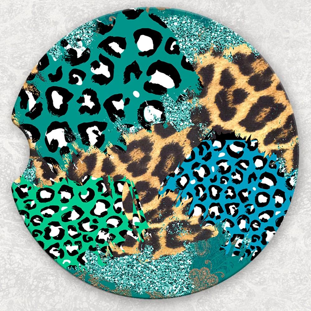 Car Coaster Set - Cheetah Leopard Pattern