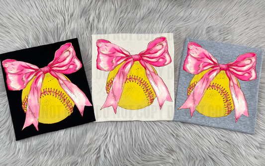 Coquette Bow Softball -Toddler/Youth WS
