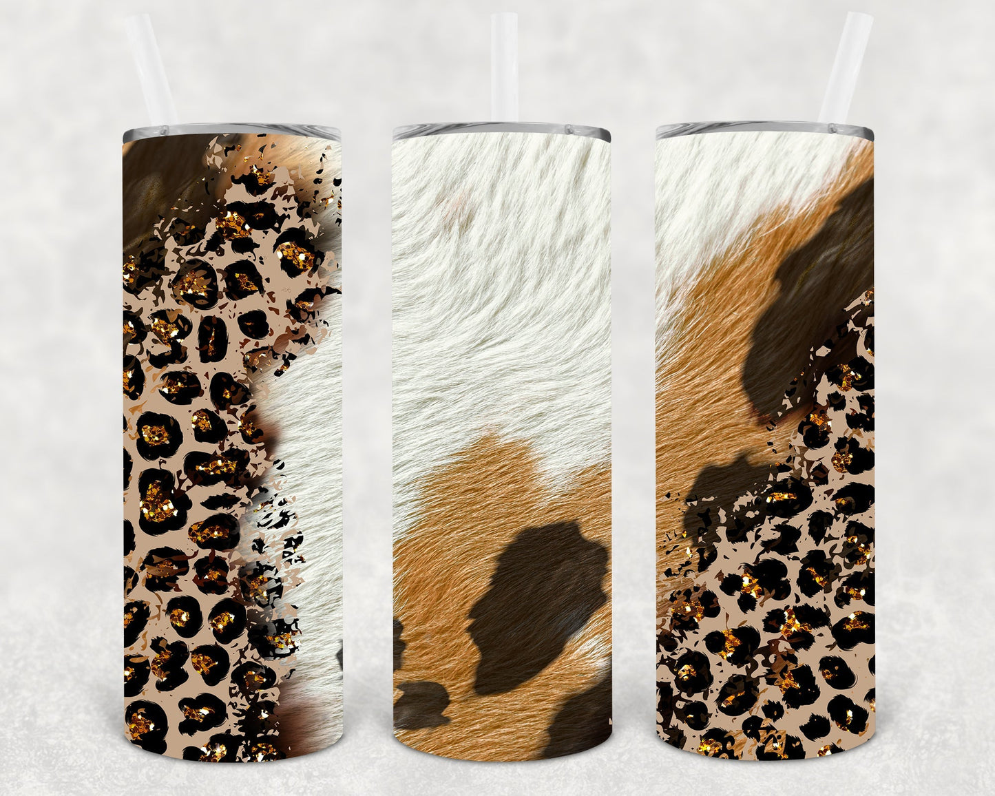 Cow and Leopard 20 oz Skinny Tumbler