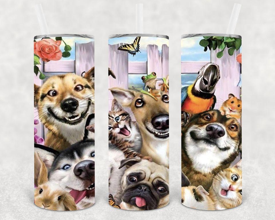 Crazy Animals 20 oz Skinny Tumbler