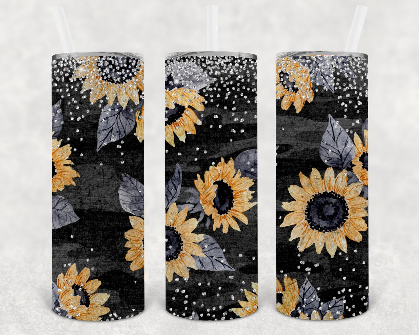 Dark Sunflower Camo 20 oz Skinny Tumbler