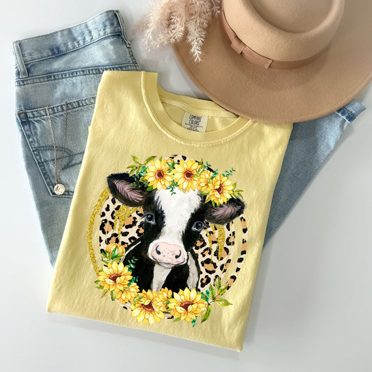 Sunflower Cow - Comfort Colors Graphic Tee