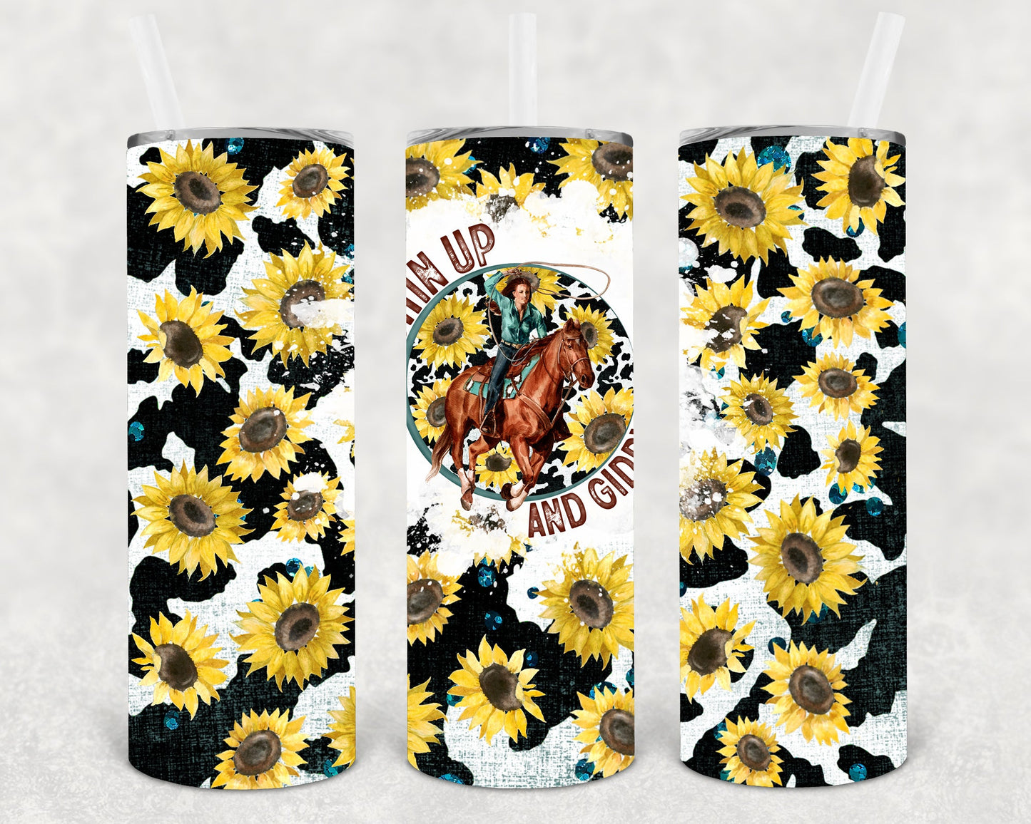 Chin Up and Giddy Up 20 oz Skinny Tumbler