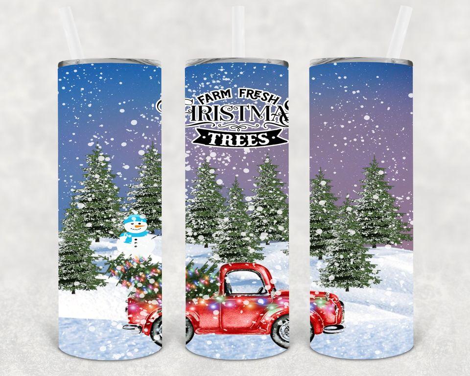 Farm Fresh Christmas Trees 20 oz Skinny Tumbler