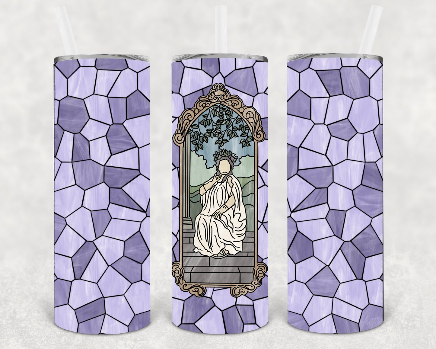 Fat Lady Stained Glass 20 oz Skinny Tumbler