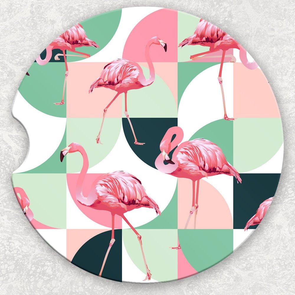 Car Coaster Set - Flamingos