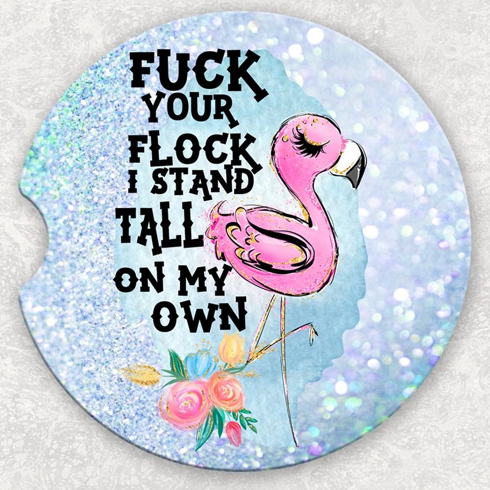 Car Coaster Set - F*** Your Flock Flamingo