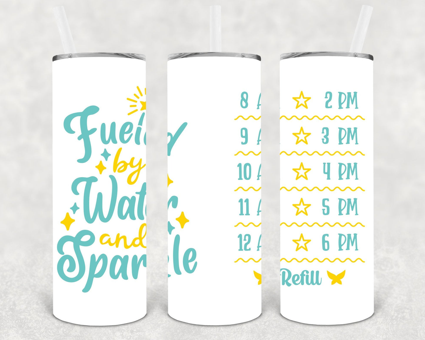 Fueled by Water and Sparkle 20 oz Skinny Tumbler