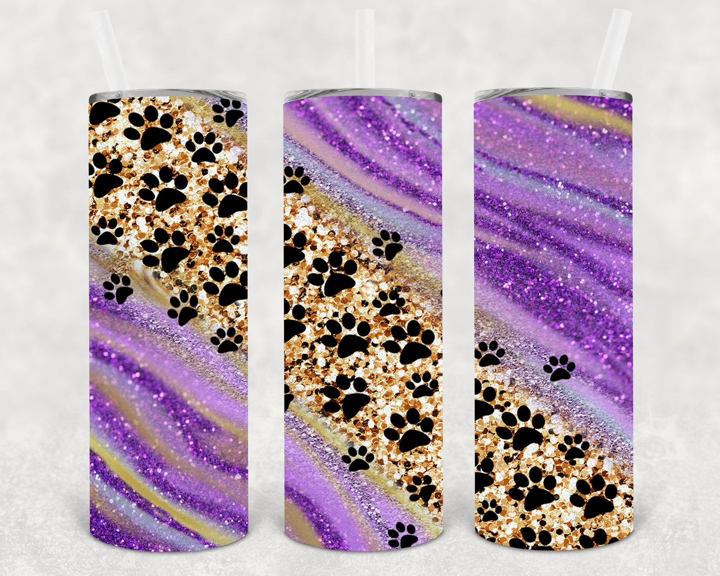 Galaxy Paw Prints 20 oz Skinny Tumbler