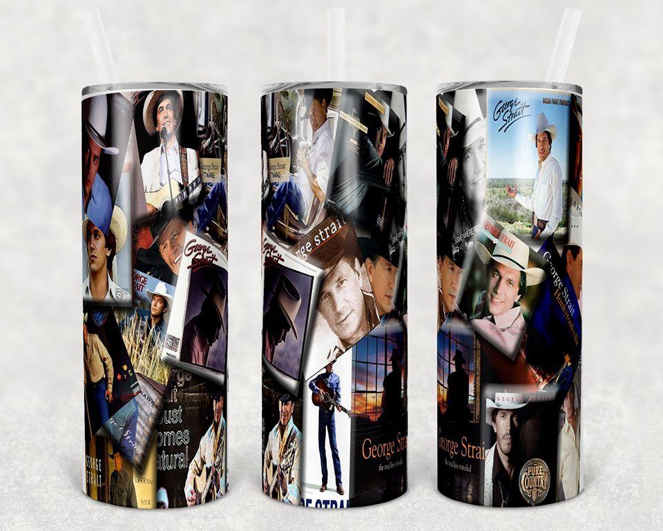 George Strait 20 oz Skinny Tumbler