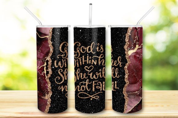 God is Within Her She Will Not Fail 20 oz Skinny Tumbler