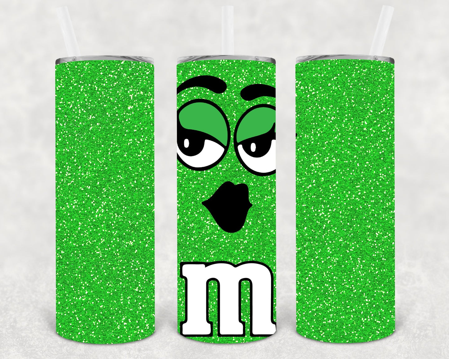 Green M&M 20 oz Skinny Tumbler
