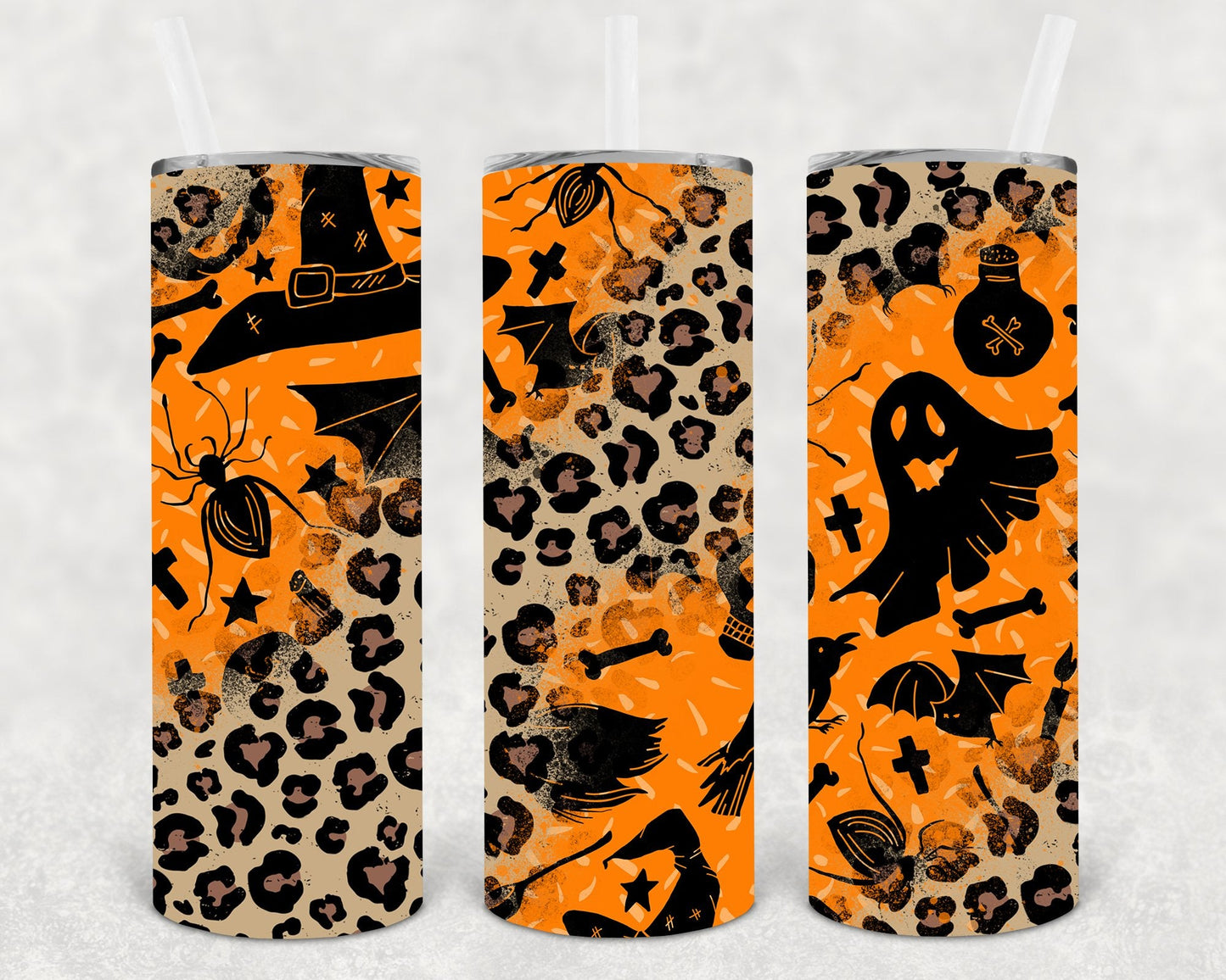 Halloween and Leopard 20 oz Skinny Tumbler