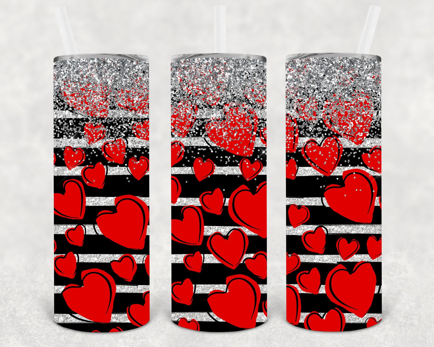Hearts and Stripes 20 oz Skinny Tumbler