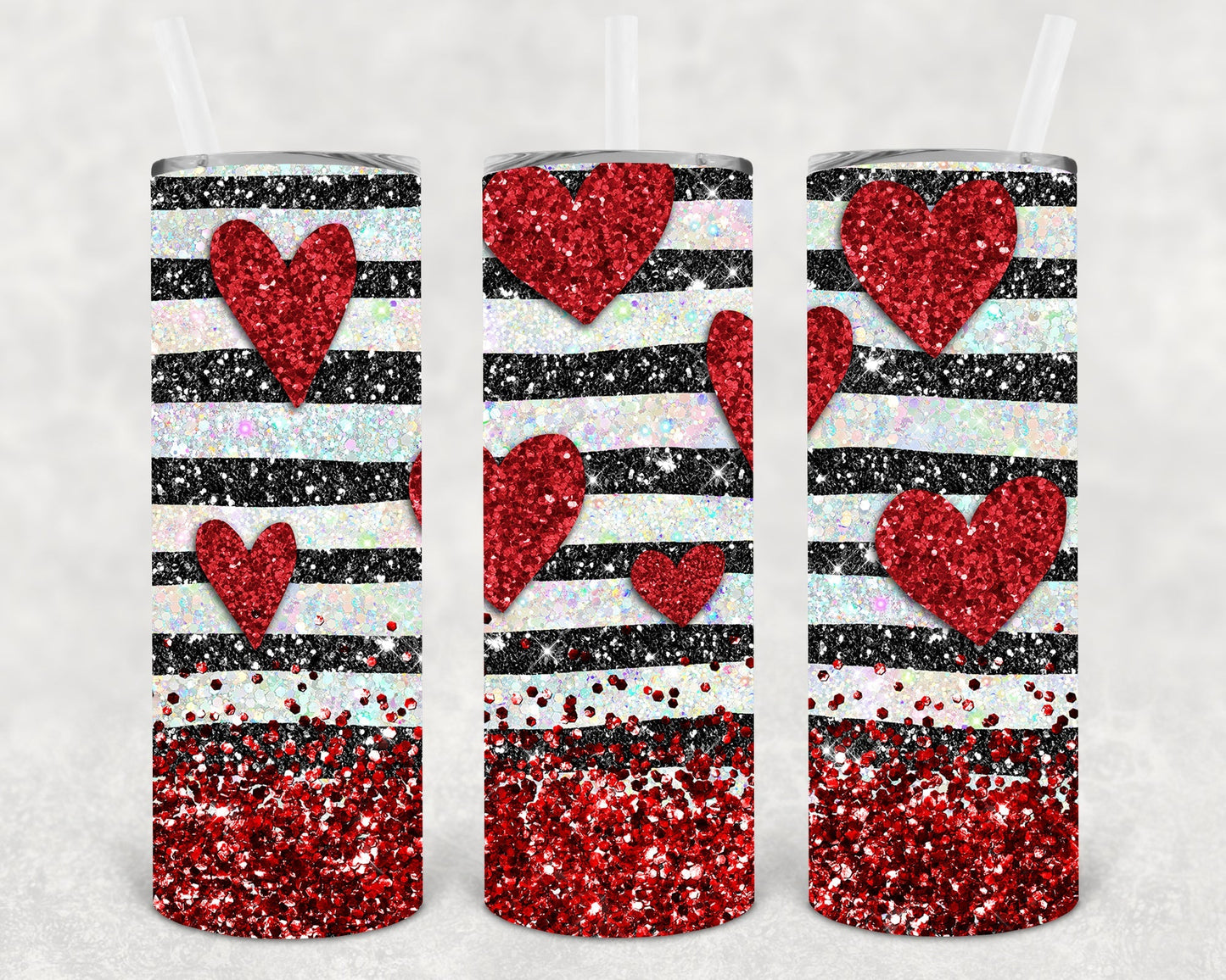 Hearts and Stripes 20 oz Skinny Tumbler