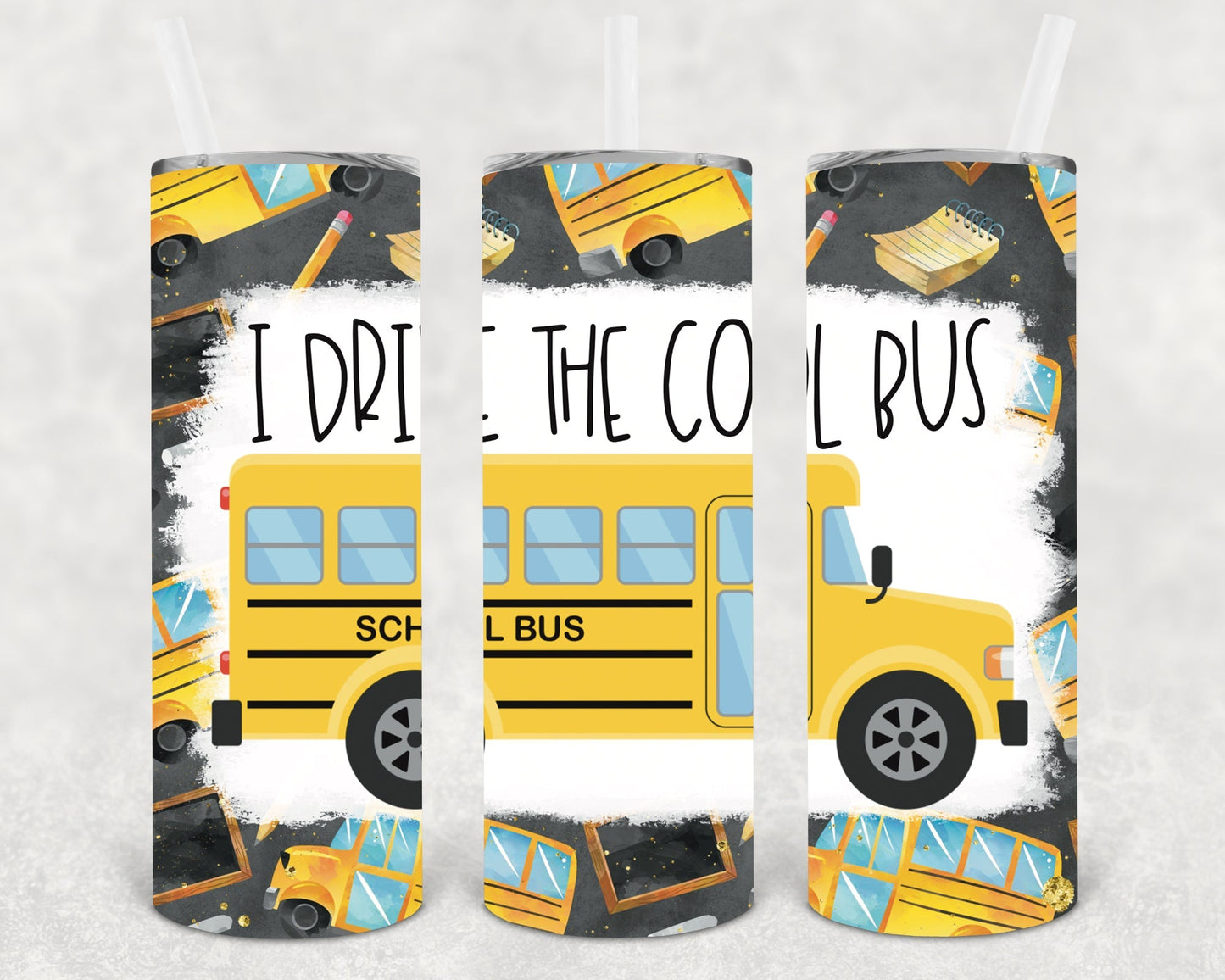 I Drive the Cool Bus 20 oz Skinny Tumbler