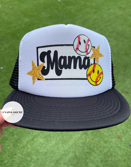 Softball/Baseball Mama Trucker hat - WS