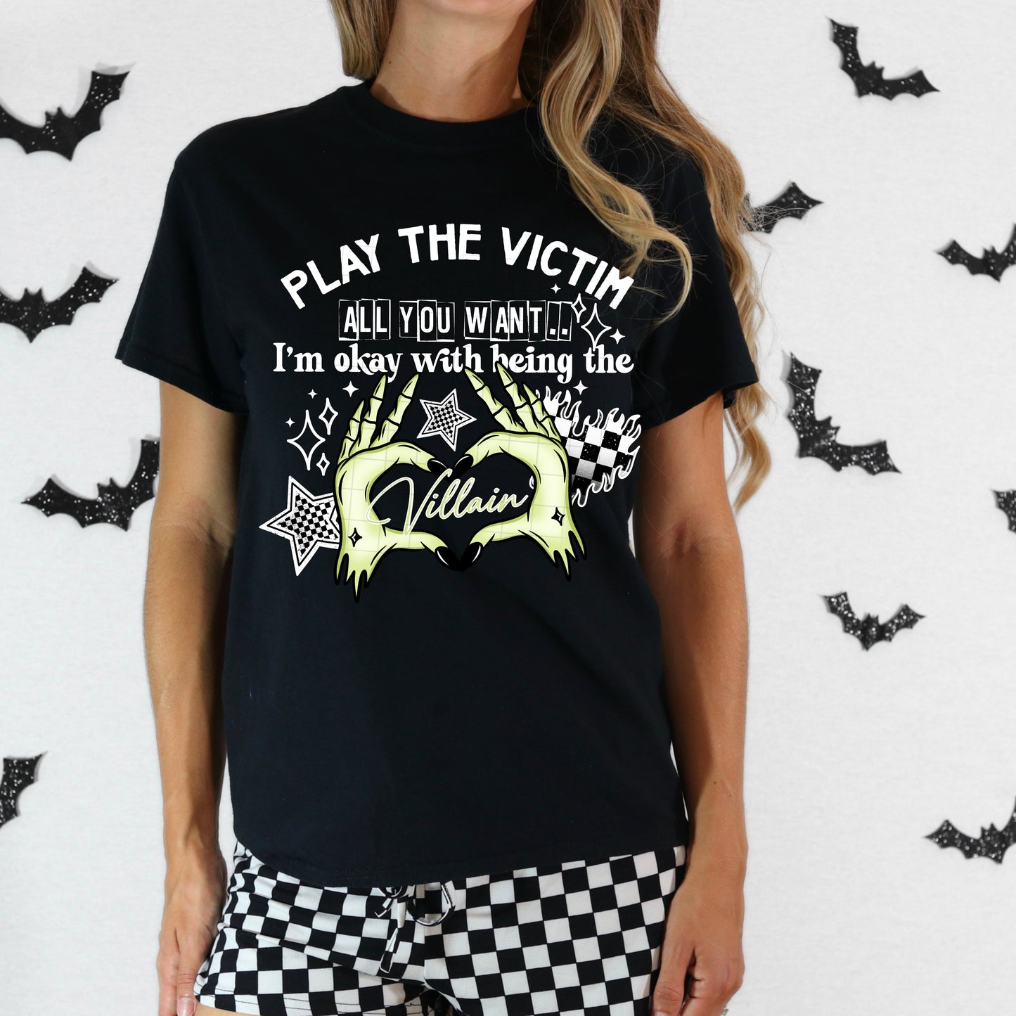 SC Play The Victim White Ink