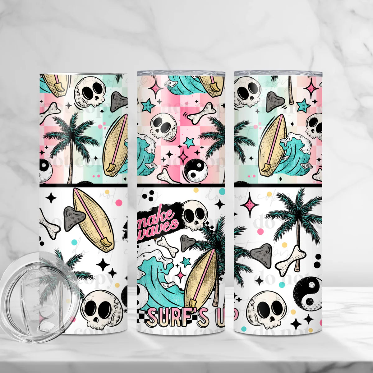 Make Waves Surfs Up 20 oz Skinny Tumbler