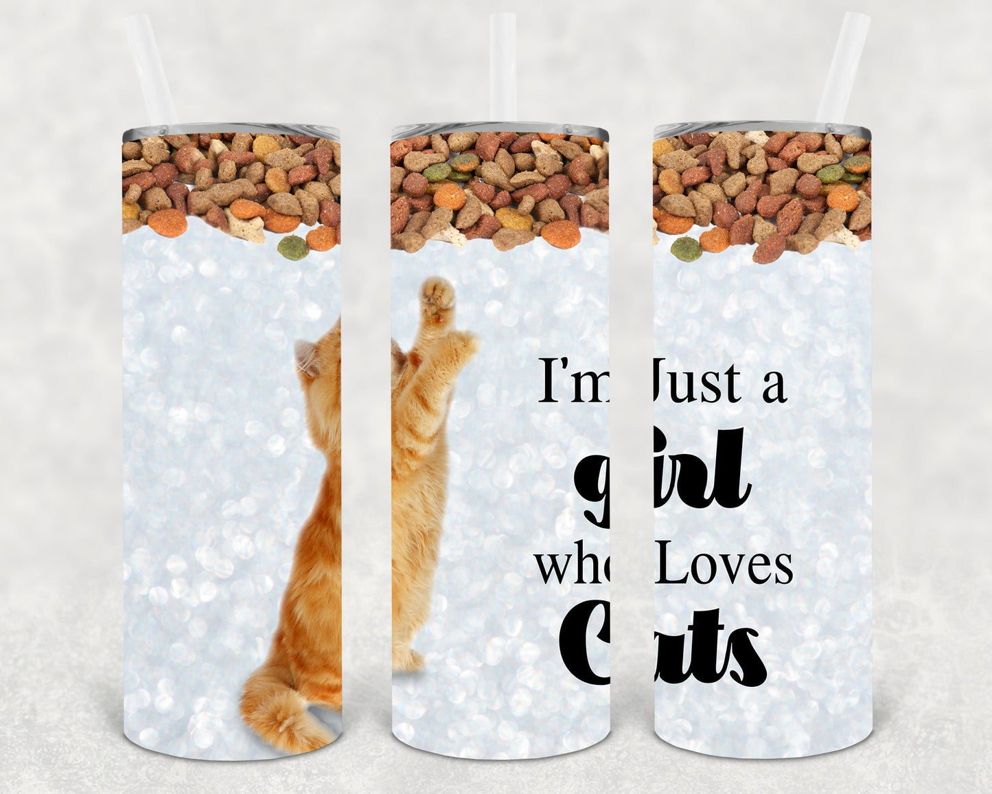 I'm Just a Girl who Loves Cats 20 oz Skinny Tumbler