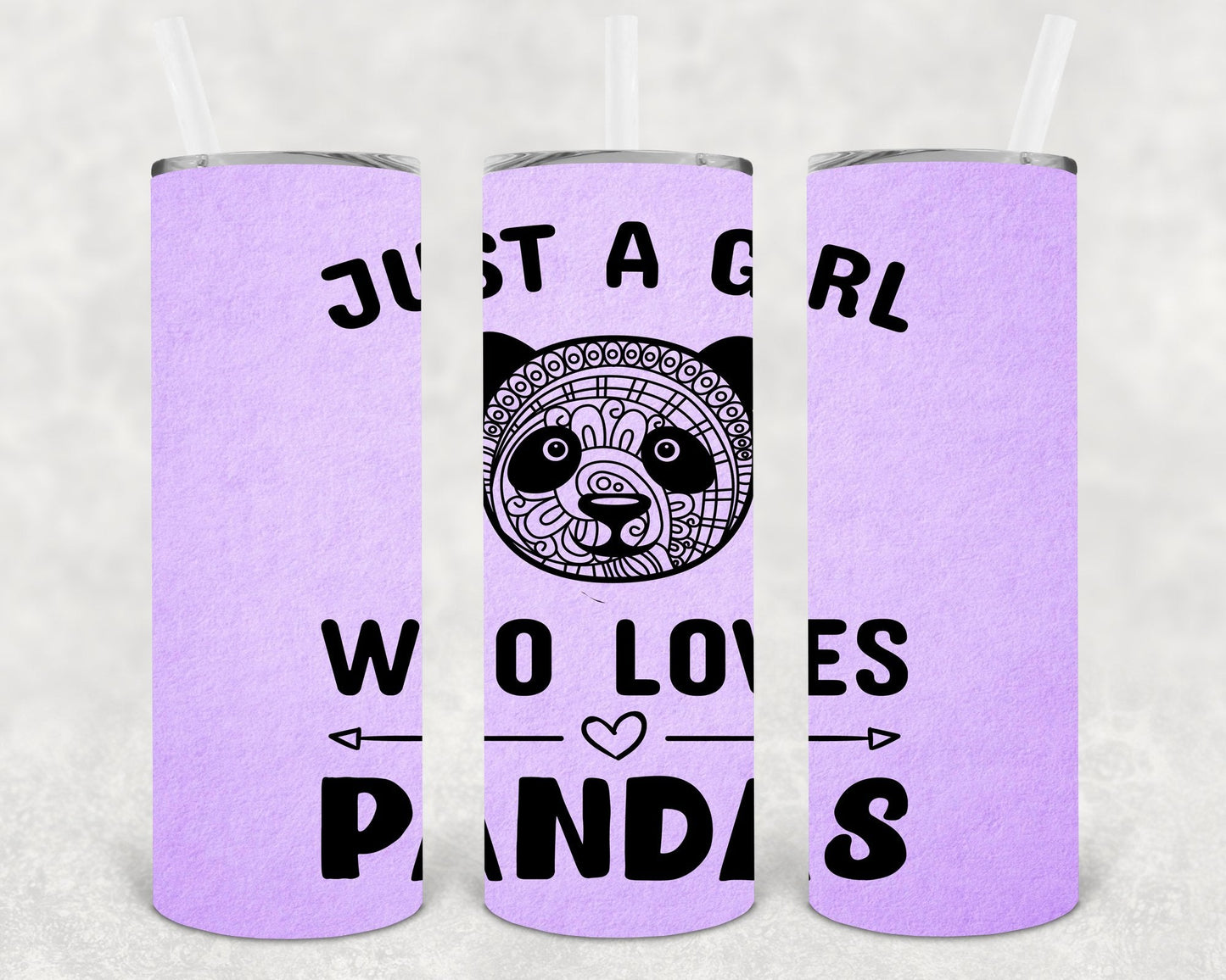 Just a Girl Who Loves Pandas 20 oz Skinny Tumbler
