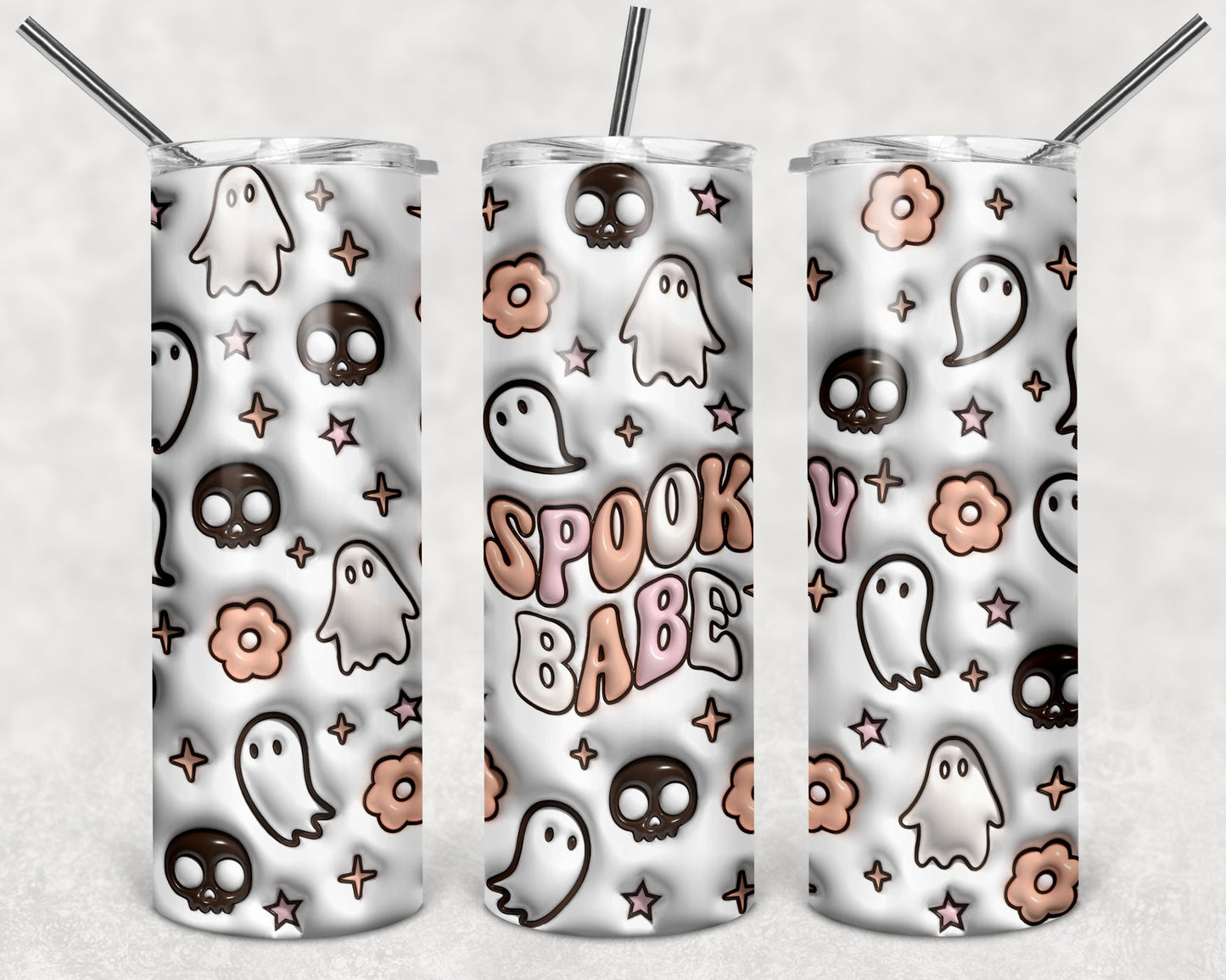 Spooky Babe Puffy 20 oz Skinny Tumbler