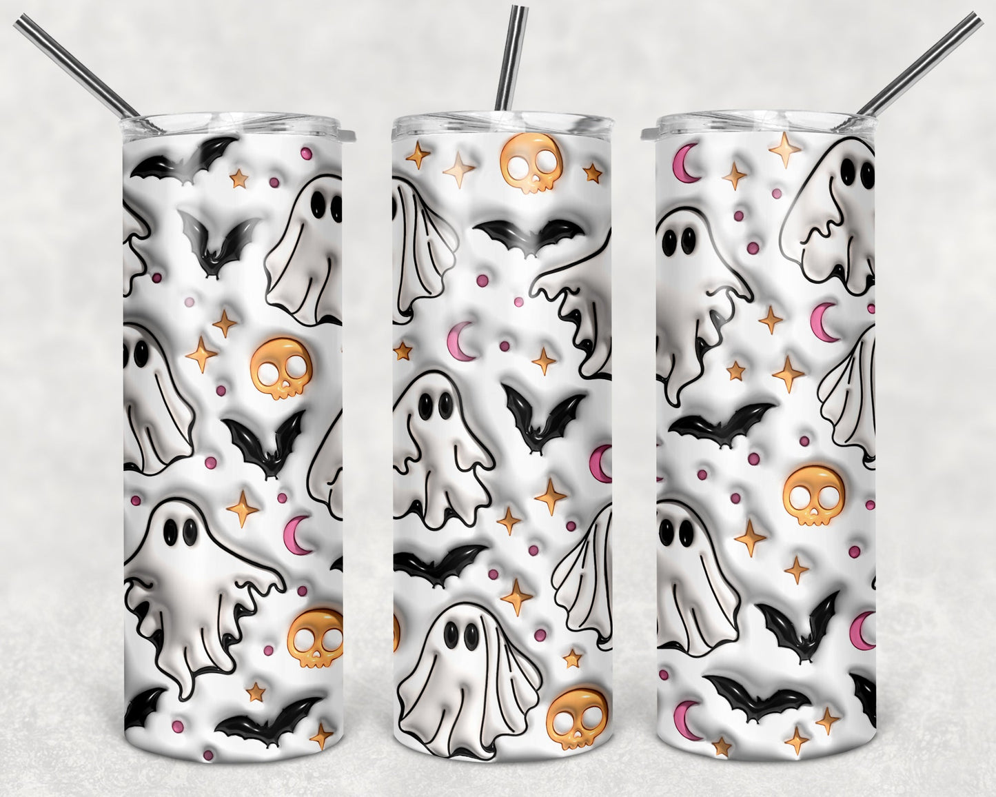 Ghosts Puffy 20 oz Skinny Tumbler