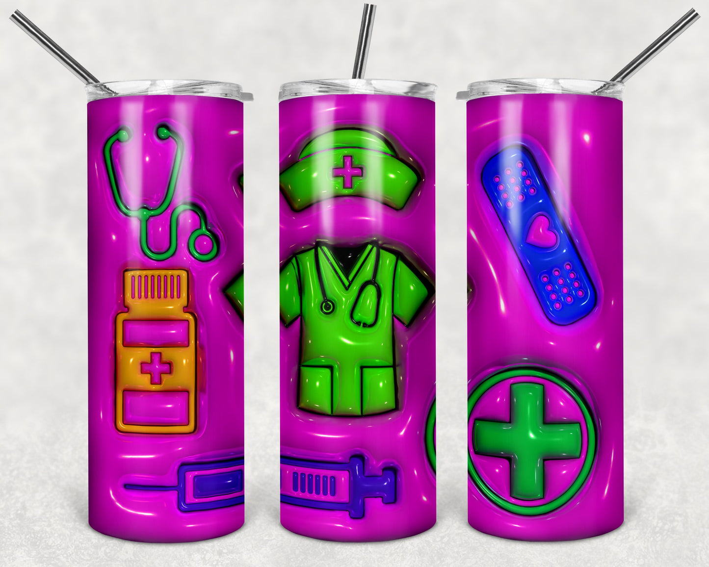 Nurse Puffy 20 oz Skinny Tumbler