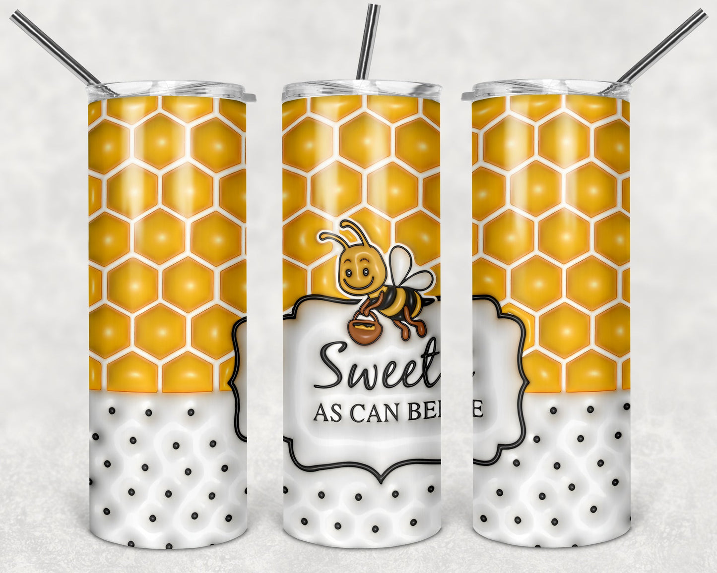 Sweet as Can Bee Puffy 20 oz Skinny Tumbler