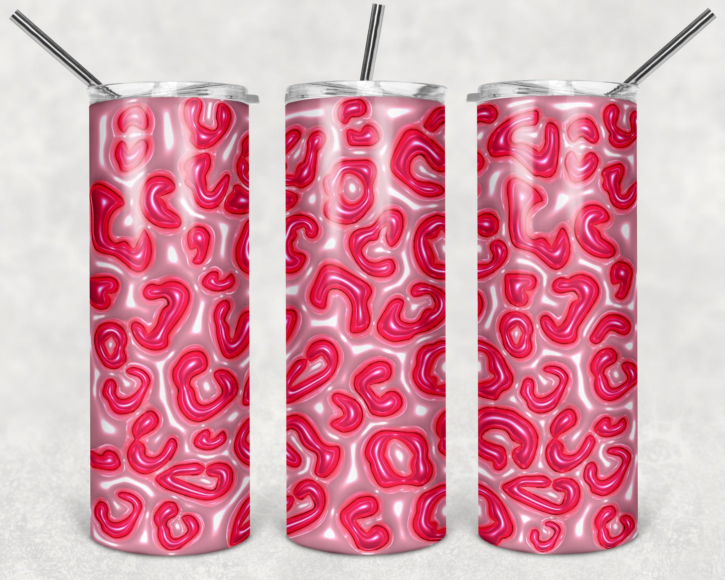 Pink Leopard Puffy 20 oz Skinny Tumbler