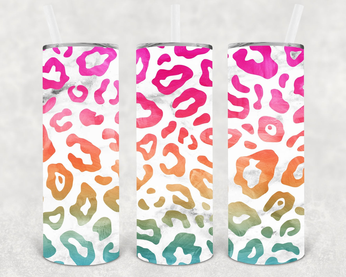 Rainbow Leopard 20 oz Skinny Tumbler